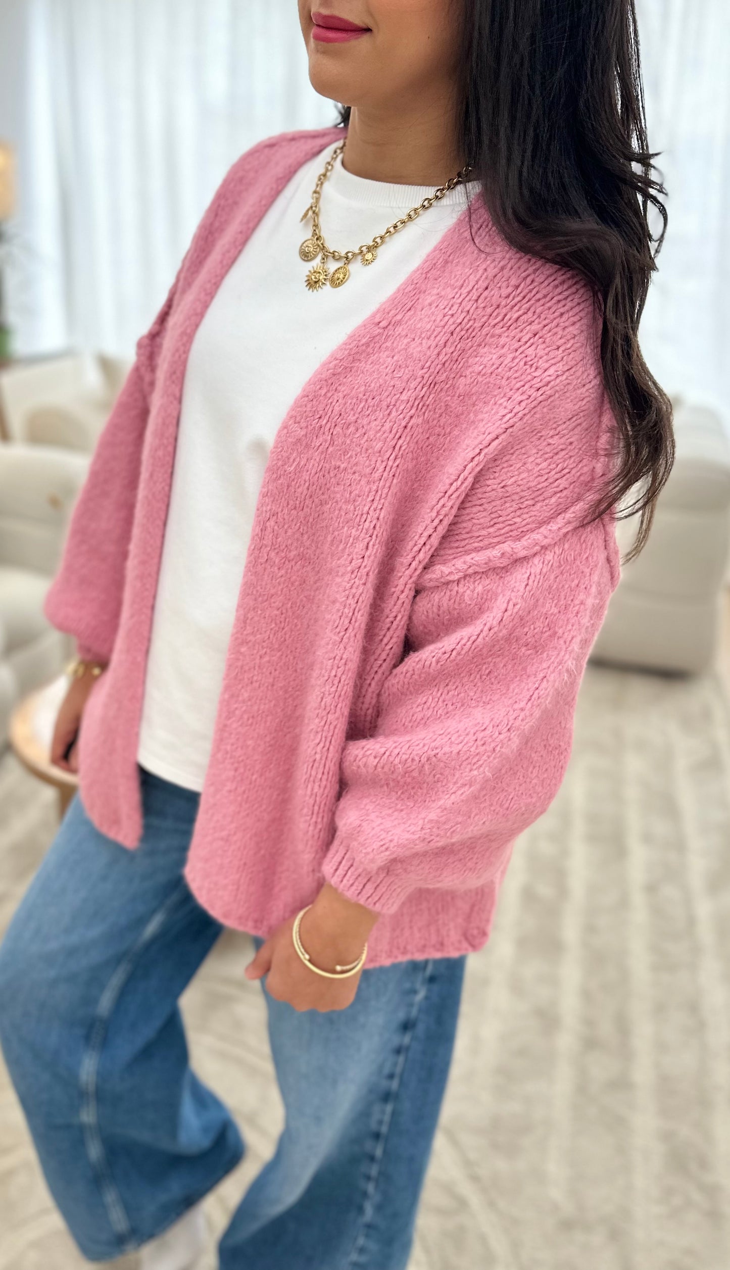 Gilet Giselle rose