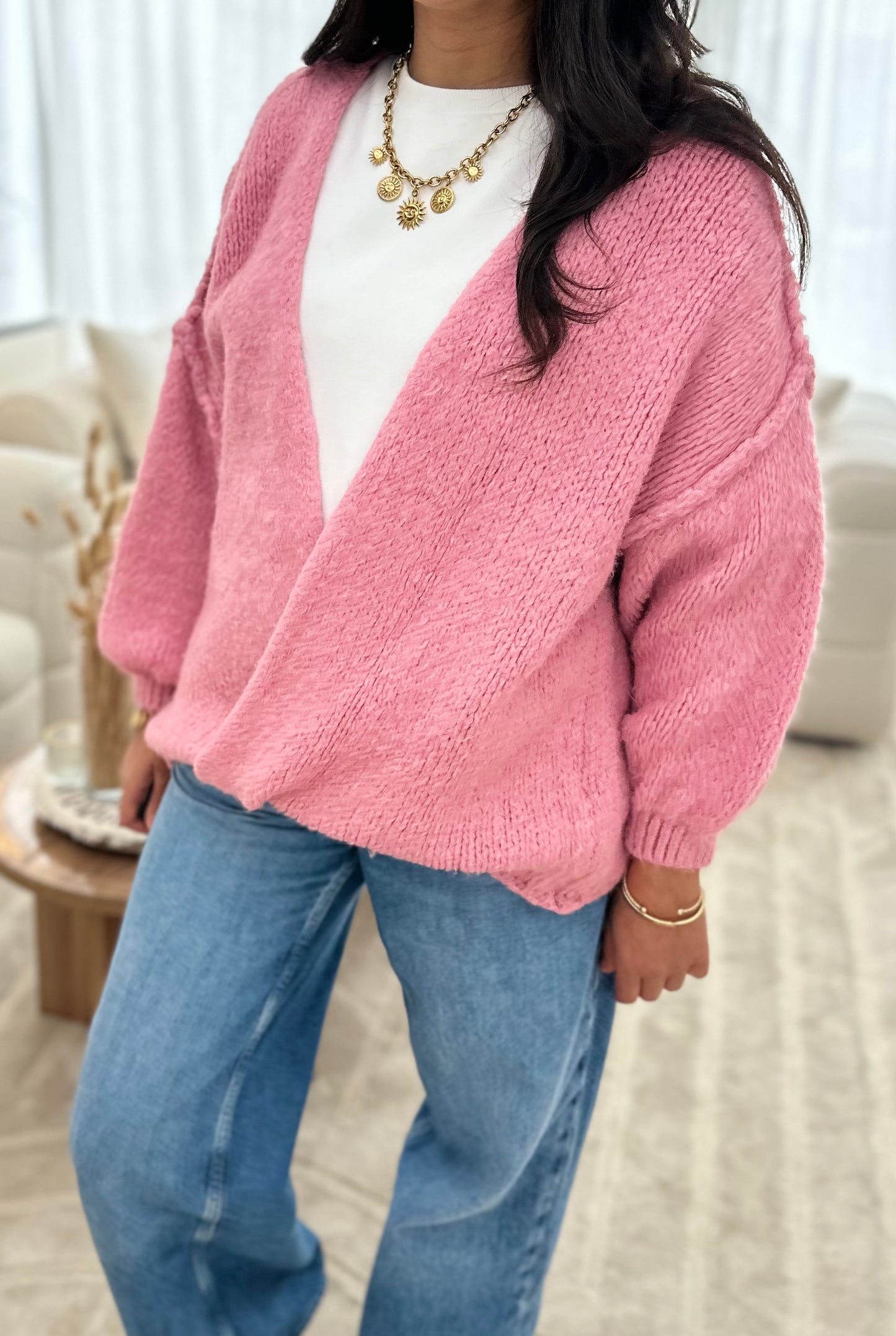 Gilet Giselle rose