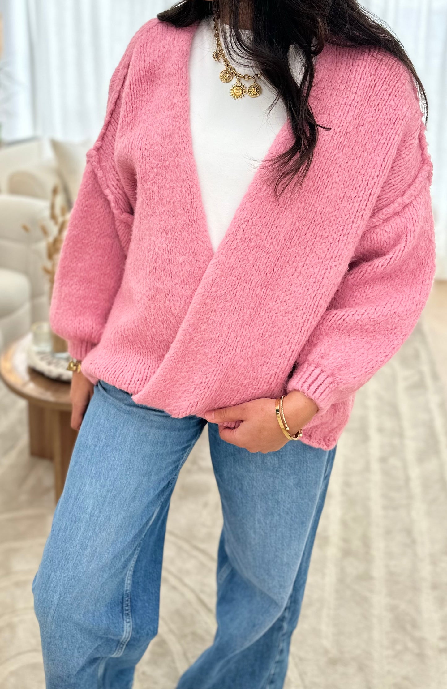 Gilet Giselle rose