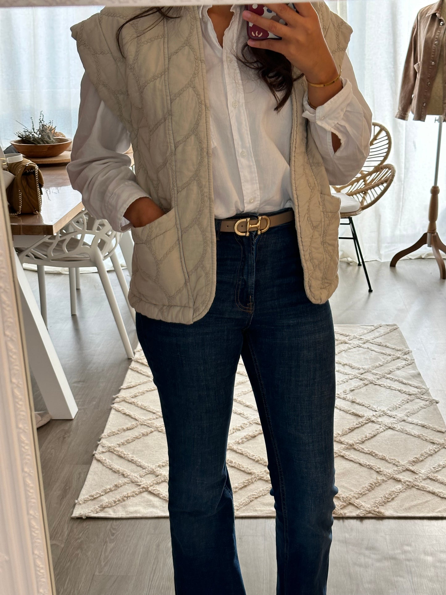 Veste Sans Manches Beige