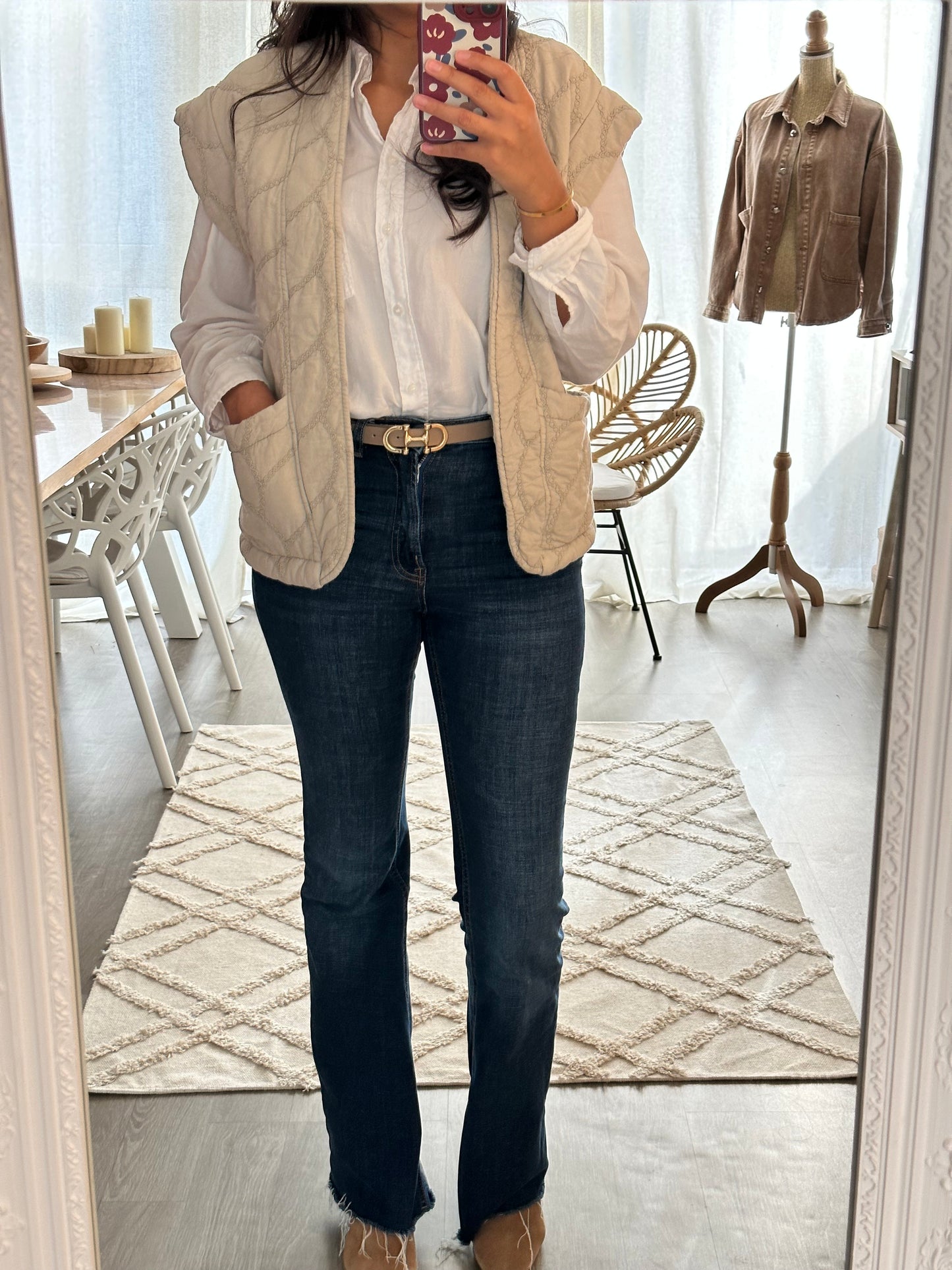 Veste Sans Manches Beige
