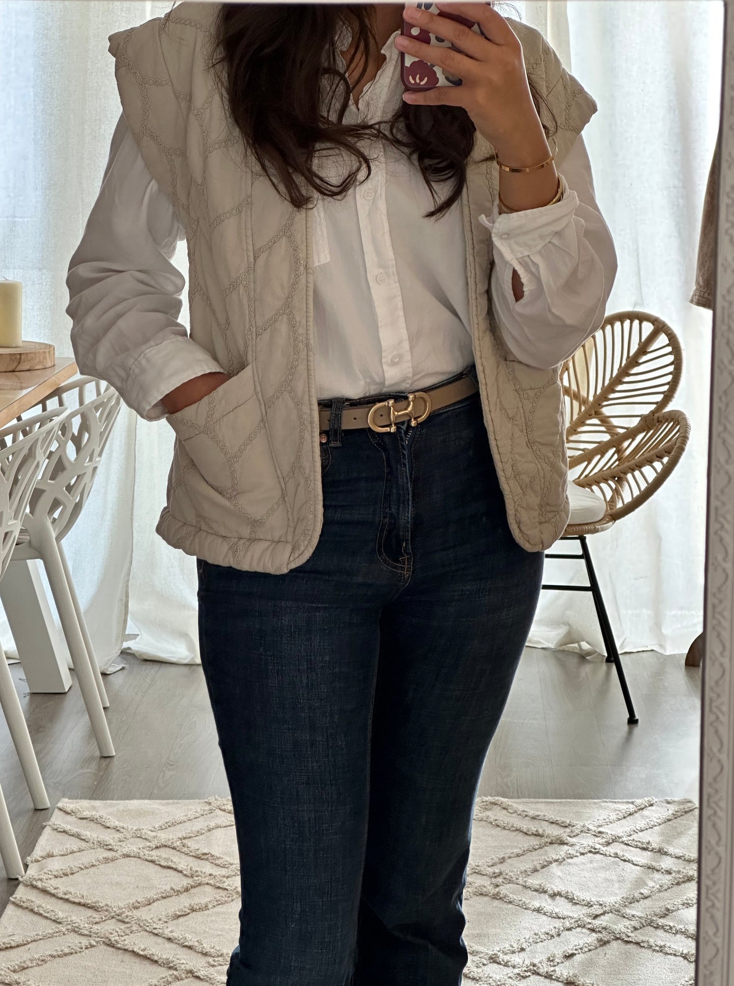 Veste Sans Manches Beige