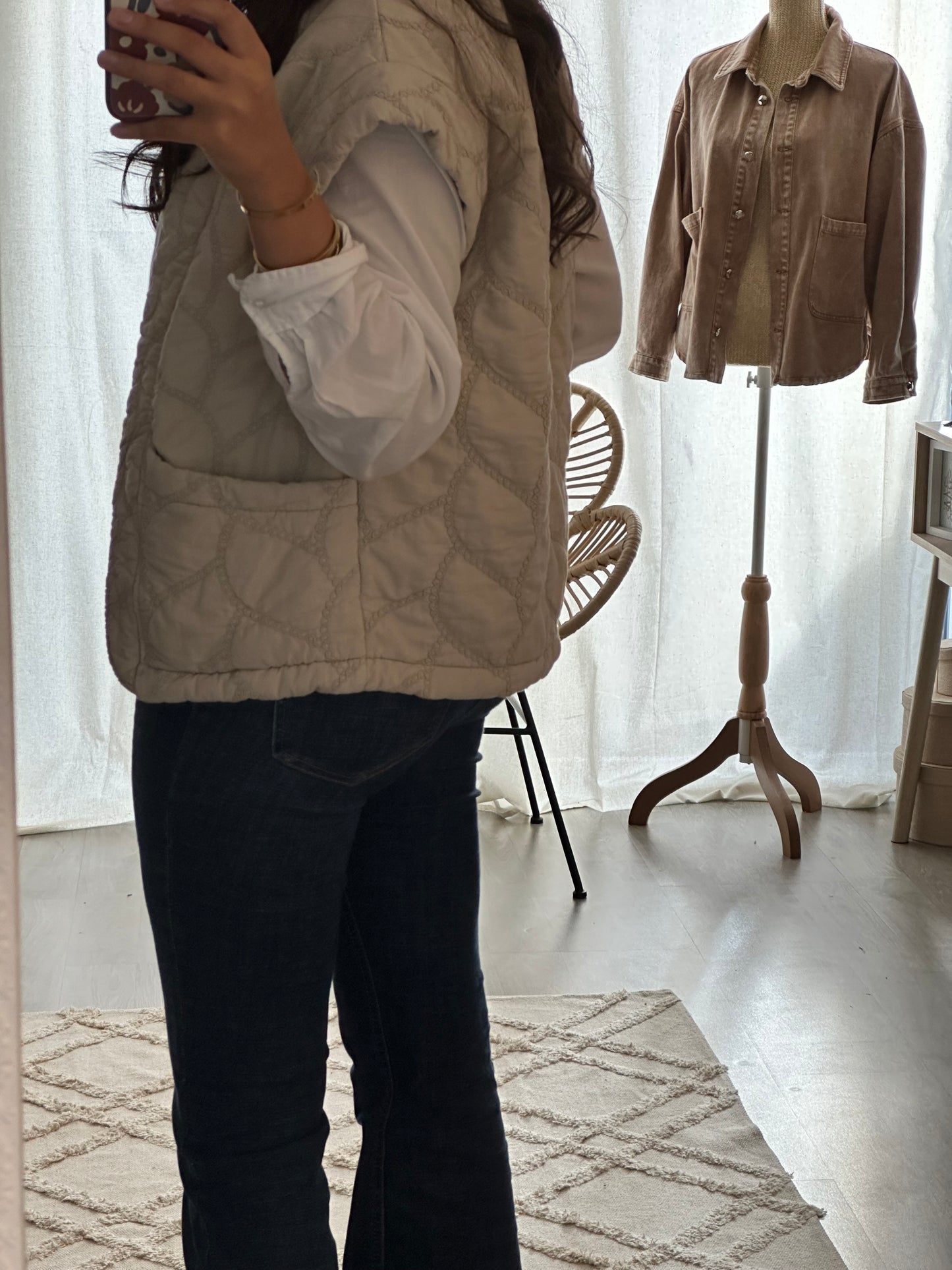 Veste Sans Manches Beige