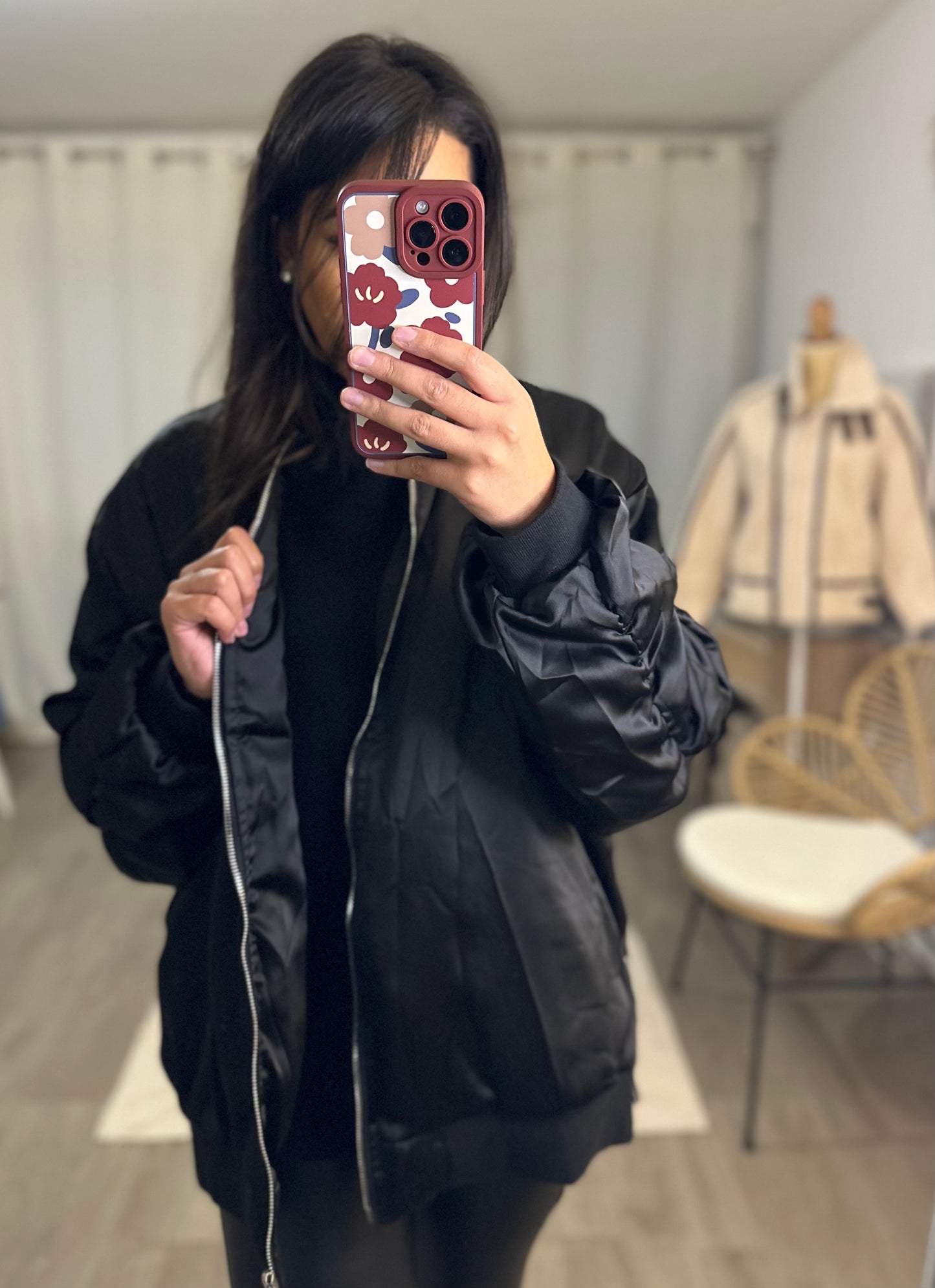 Bomber Satiné Black