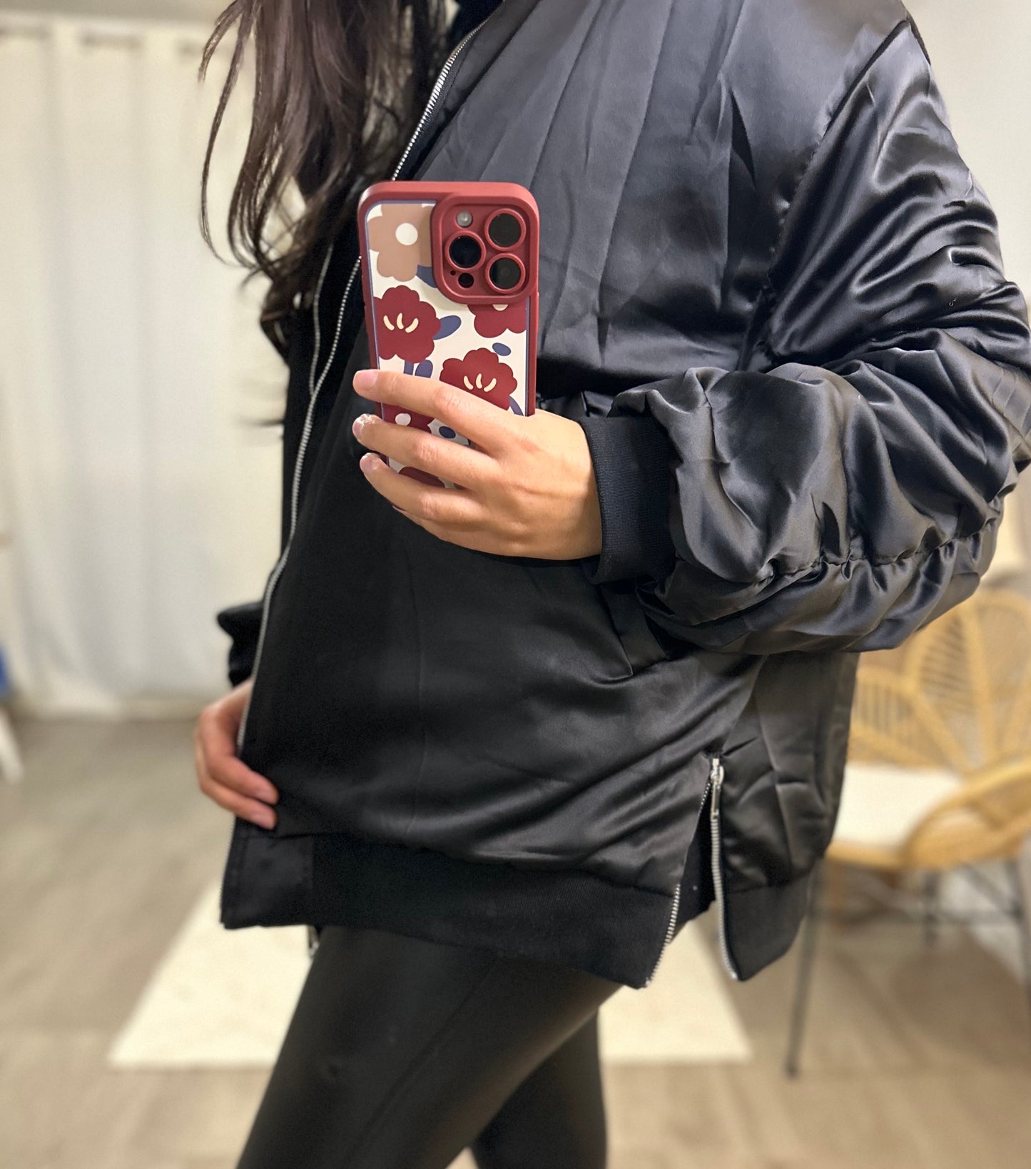 Bomber Satiné Black